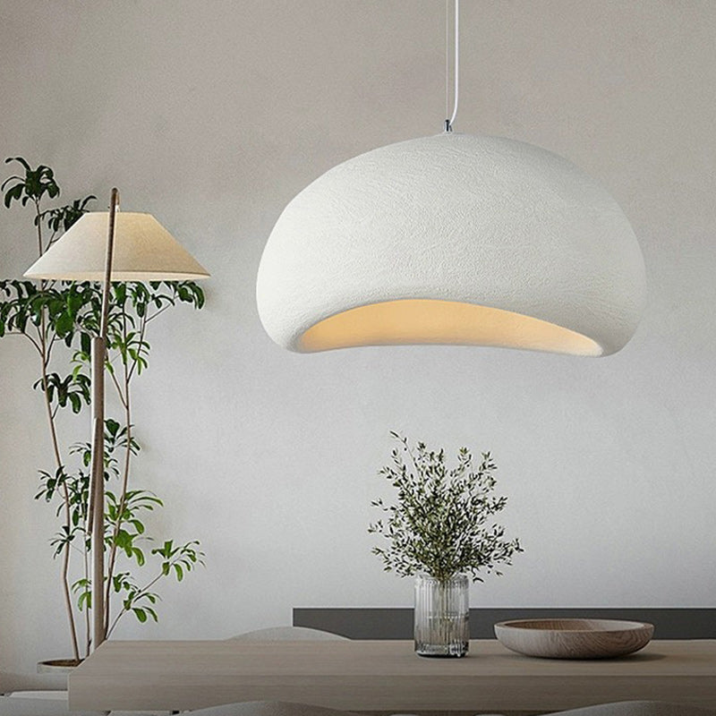 Contemporary Scandinavian Semicircle Polystyrene 1 - Light Pendant Light for Dining Room BulbSquare