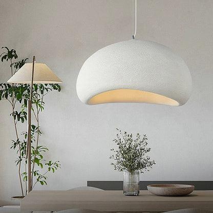 Contemporary Scandinavian Semicircle Polystyrene 1 - Light Pendant Light For Dining Room