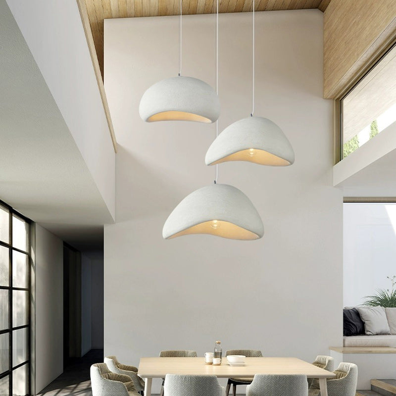 Contemporary Scandinavian Semicircle Polystyrene 1 - Light Pendant Light for Dining Room BulbSquare
