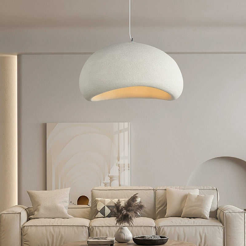 Contemporary Scandinavian Semicircle Polystyrene 1 - Light Pendant Light for Dining Room BulbSquare