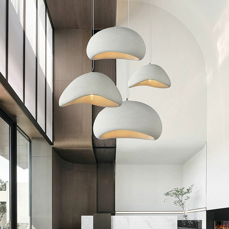 Contemporary Scandinavian Semicircle Polystyrene 1 - Light Pendant Light for Dining Room BulbSquare