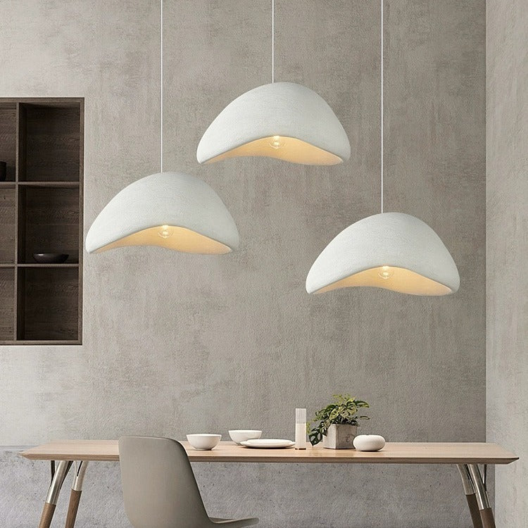 Contemporary Scandinavian Semicircle Polystyrene 1 - Light Pendant Light for Dining Room BulbSquare
