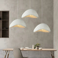 Contemporary Scandinavian Semicircle Polystyrene 1 - Light Pendant Light for Dining Room BulbSquare