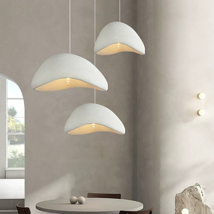 Contemporary Scandinavian Semicircle Polystyrene 1 - Light Pendant Light for Dining Room BulbSquare