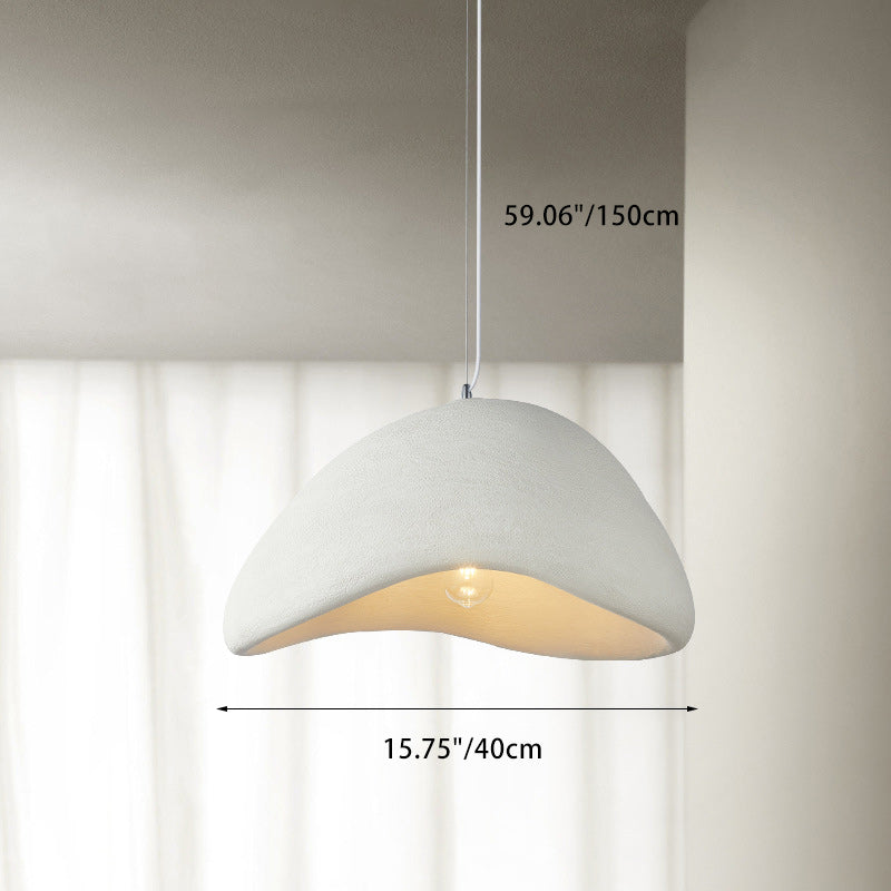Contemporary Scandinavian Semicircle Polystyrene 1 - Light Pendant Light for Dining Room BulbSquare