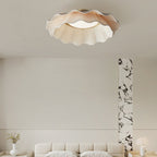 Contemporary Nordic Stripe Cloud Copper Hardware Fabric LED Flush Mount Ceiling Light For Bedroom