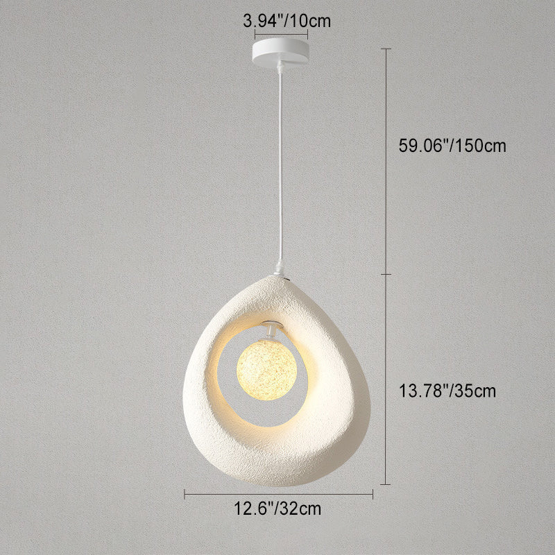 Modern Art Deco Fully Polystyrene 1 - Light Pendant Light For Dining Room