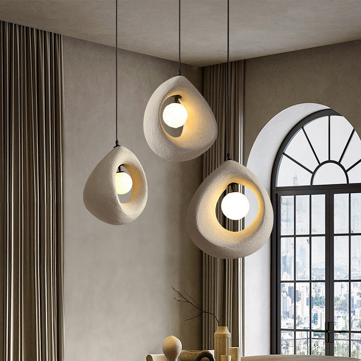 Modern Art Deco Fully Polystyrene 1 - Light Pendant Light For Dining Room