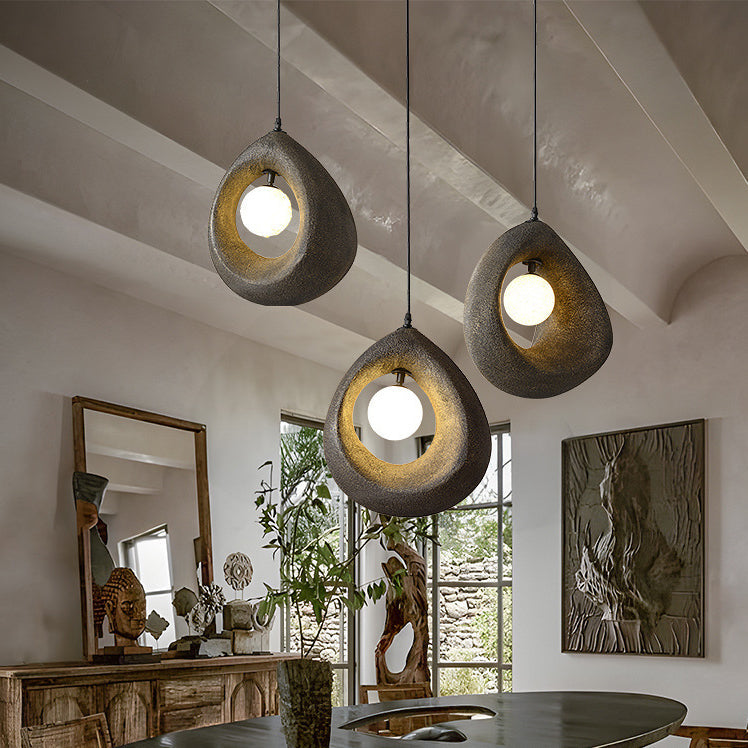 Modern Art Deco Fully Polystyrene 1 - Light Pendant Light For Dining Room