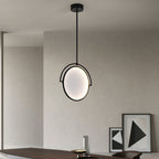 Modern Art Deco Round Reversible Acrylic Iron LED Pendant Light For Dining Room