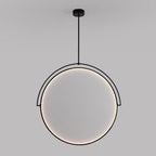 Modern Art Deco Round Reversible Acrylic Iron LED Pendant Light For Dining Room