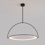 Modern Art Deco Round Reversible Acrylic Iron LED Pendant Light For Dining Room