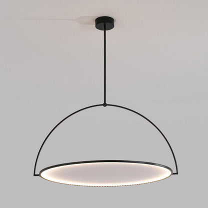 Modern Art Deco Round Reversible Acrylic Iron LED Pendant Light For Dining Room