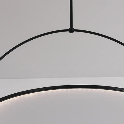 Modern Art Deco Round Reversible Acrylic Iron LED Pendant Light For Dining Room