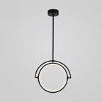 Modern Art Deco Round Reversible Acrylic Iron LED Pendant Light For Dining Room