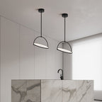 Modern Art Deco Round Reversible Acrylic Iron LED Pendant Light For Dining Room