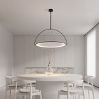 Modern Art Deco Round Reversible Acrylic Iron LED Pendant Light For Dining Room