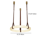 Contemporary Nordic Round Leather Copper Imitation Marble LED Chandelier for Living Room BulbSquare