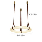 Contemporary Nordic Round Leather Copper Imitation Marble LED Chandelier for Living Room BulbSquare