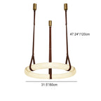 Contemporary Nordic Round Leather Copper Imitation Marble LED Chandelier for Living Room BulbSquare