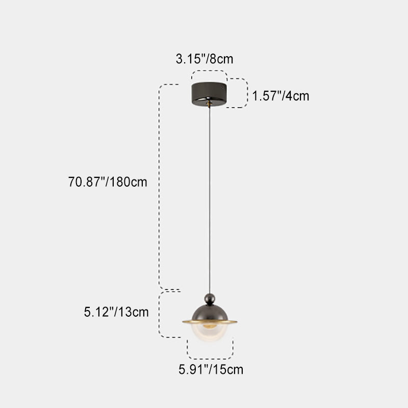 Contemporary Nordic UFO Shape Aluminum Acrylic LED Pendant Light For Bedroom