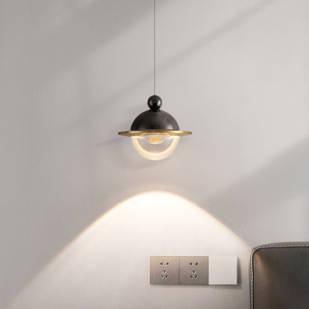 Contemporary Nordic UFO Shape Aluminum Acrylic LED Pendant Light For Bedroom
