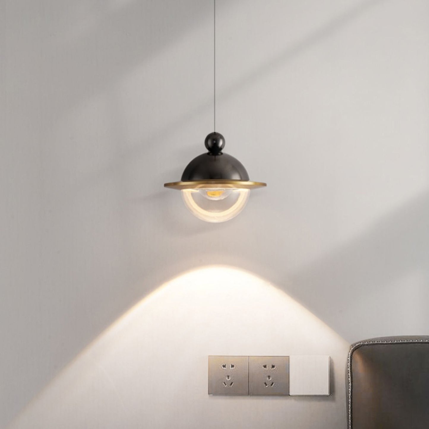 Contemporary Nordic UFO Shape Aluminum Acrylic LED Pendant Light For Bedroom