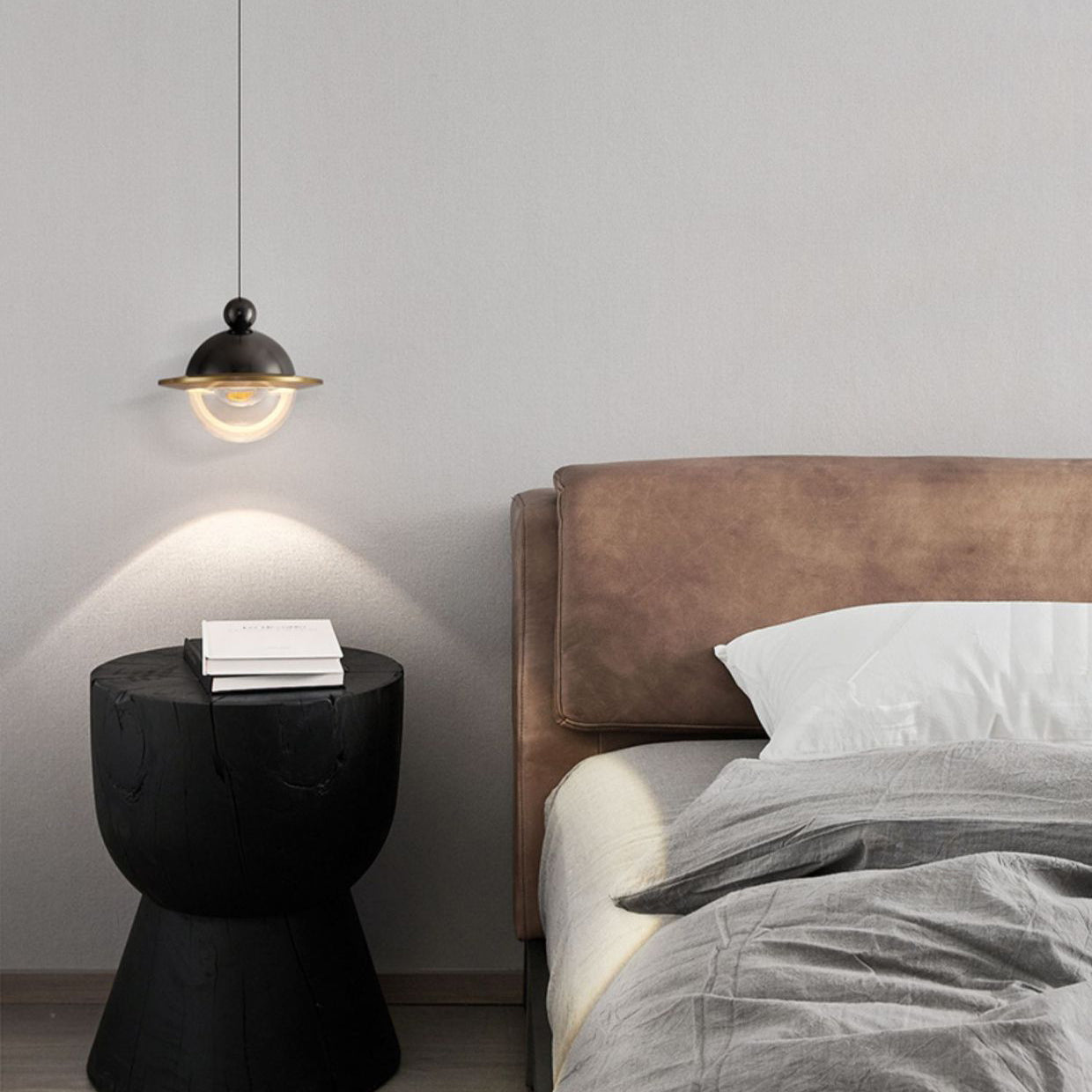 Contemporary Nordic UFO Shape Aluminum Acrylic LED Pendant Light For Bedroom