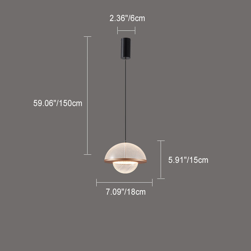 Contemporary Scandinavian Semicircle Splicing Carbon Steel Acrylic LED Pendant Light For Dining Room
