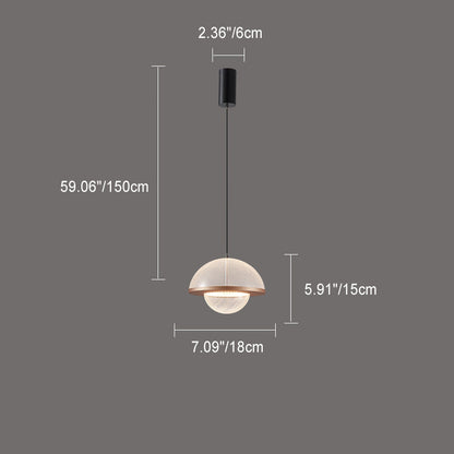 Contemporary Scandinavian Semicircle Splicing Carbon Steel Acrylic LED Pendant Light For Dining Room