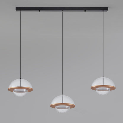 Contemporary Scandinavian Semicircle Splicing Carbon Steel Acrylic LED Pendant Light For Dining Room