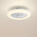 Modern Simplicity Round Iron ABS Acrylic LED Semi-Flush Mount Ceiling Fan Light For Bedroom