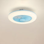 Modern Simplicity Round Iron ABS Acrylic LED Semi-Flush Mount Ceiling Fan Light For Bedroom