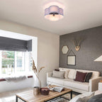 Contemporary Simplicity Fabric Iron Hardware 4 - Light Semi-Flush Mount Light For Living Room