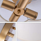 Contemporary Simplicity Fabric Iron Hardware 4 - Light Semi-Flush Mount Light For Living Room