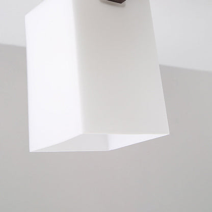 Modern Simplicity Square Acrylic Rubber Wood 4/6/8 - Light Semi-Flush Mount Ceiling Light For Living Room