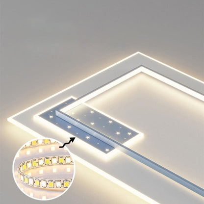 Contemporary Nordic Round Square Rectangle Splicing Acrylic Iron LED Flush Mount Ceiling Light For Bedroom