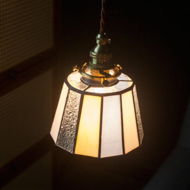 Traditional Japanese Stripe Iron Glass 1 - Light Pendant Light for Living Room