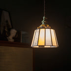 Traditional Japanese Stripe Iron Glass 1 - Light Pendant Light for Living Room BulbSquare