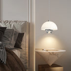 Contemporary Nordic Semicircular Acrylic Lampshade Aluminum LED Pendant Light For Bedroom