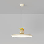 Contemporary Nordic Round UFO Crown Iron ABS Resin LED Pendant Light For Dining Room