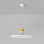 Contemporary Nordic Round UFO Crown Iron ABS Resin LED Pendant Light For Dining Room