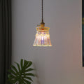 Contemporary Retro Skirt Shape Transparent Glass Lampshade Copper 1/3 - Light Pendant Light For Living Room
