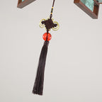 Traditional Chinese Square Fabric Pattern Embroidery Lampshade Iron 4/6/8 - Light Chandeliers for Living Room BulbSquare