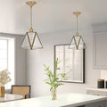 Contemporary Nordic Cone Full Copper Glass Lampshade 1 - Light Pendant Light For Dining Room