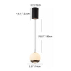 Contemporary Scandinavian Round Ball Marble Carbon Steel LED Pendant Light For Bedroom