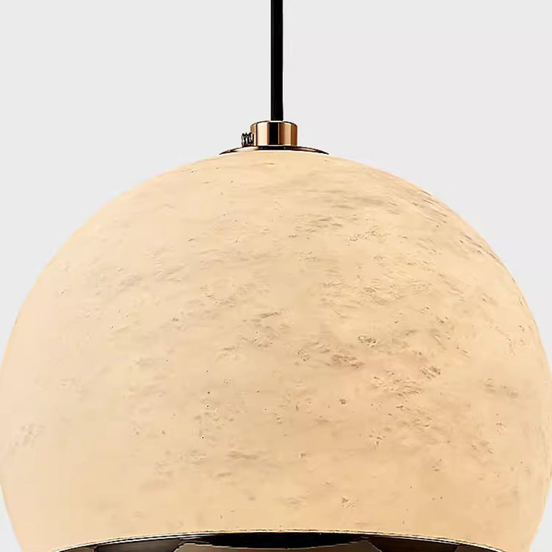 Contemporary Scandinavian Round Ball Marble Carbon Steel LED Pendant Light For Bedroom
