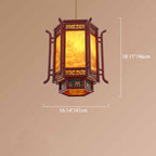 Traditional Chinese Lantern Shape Pine Imitation Sheepskin Lampshade 1 - Light Chandeliers for Dining Room BulbSquare