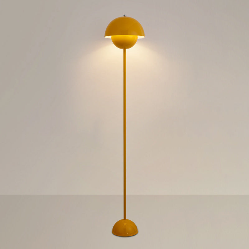 Contemporary Scandinavian Mushroom Hardware Iron Lampshade 1 - Light Standing Floor Lamp For Living Room Lumendat