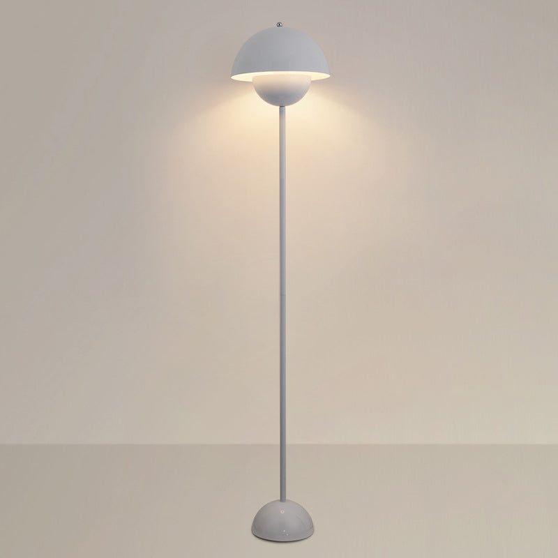 Contemporary Scandinavian Mushroom Hardware Iron Lampshade 1 - Light Standing Floor Lamp For Living Room Lumendat